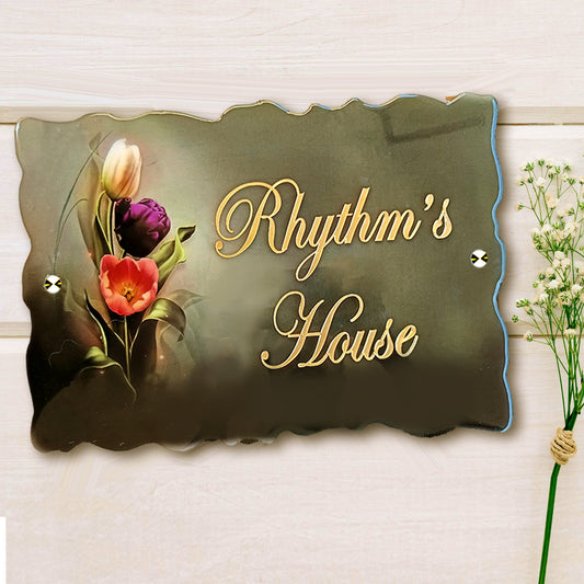 Customized Resin & Acrylic Name Plate for House Entrance ( Green Glory)