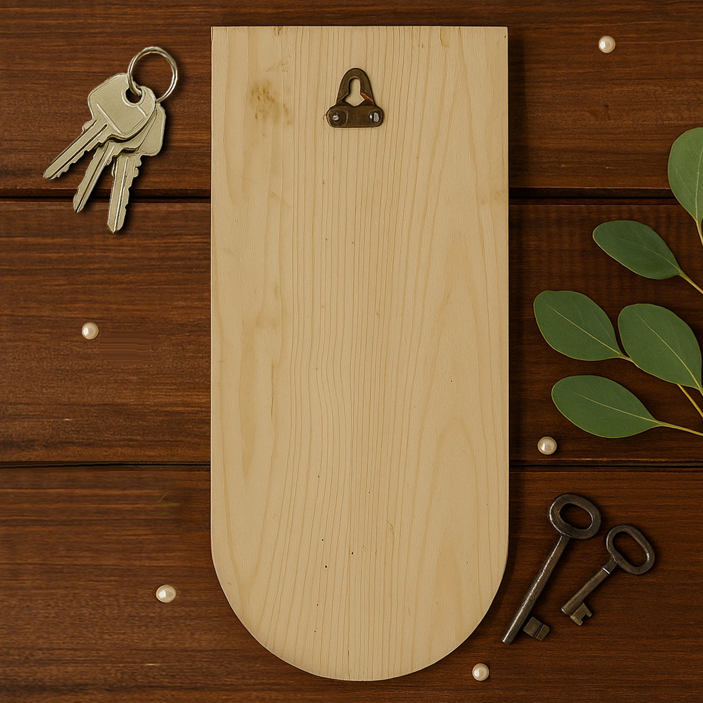 Wooden & Resin Key Holder for Home with Decorative Beach Theme with 4 Hooks