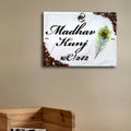 Resin & Acrylic Door Name Plate for Home Entrance, Flat, Bungalow (White Shine)
