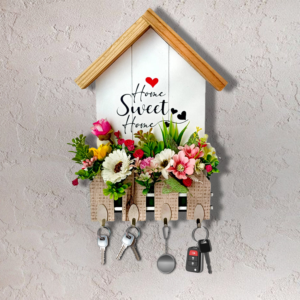 Home Shape MDF Key Holder for Home with Beautiful Design