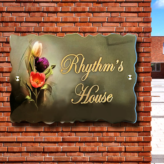 Customized Resin & Acrylic Name Plate for House Entrance ( Green Glory)