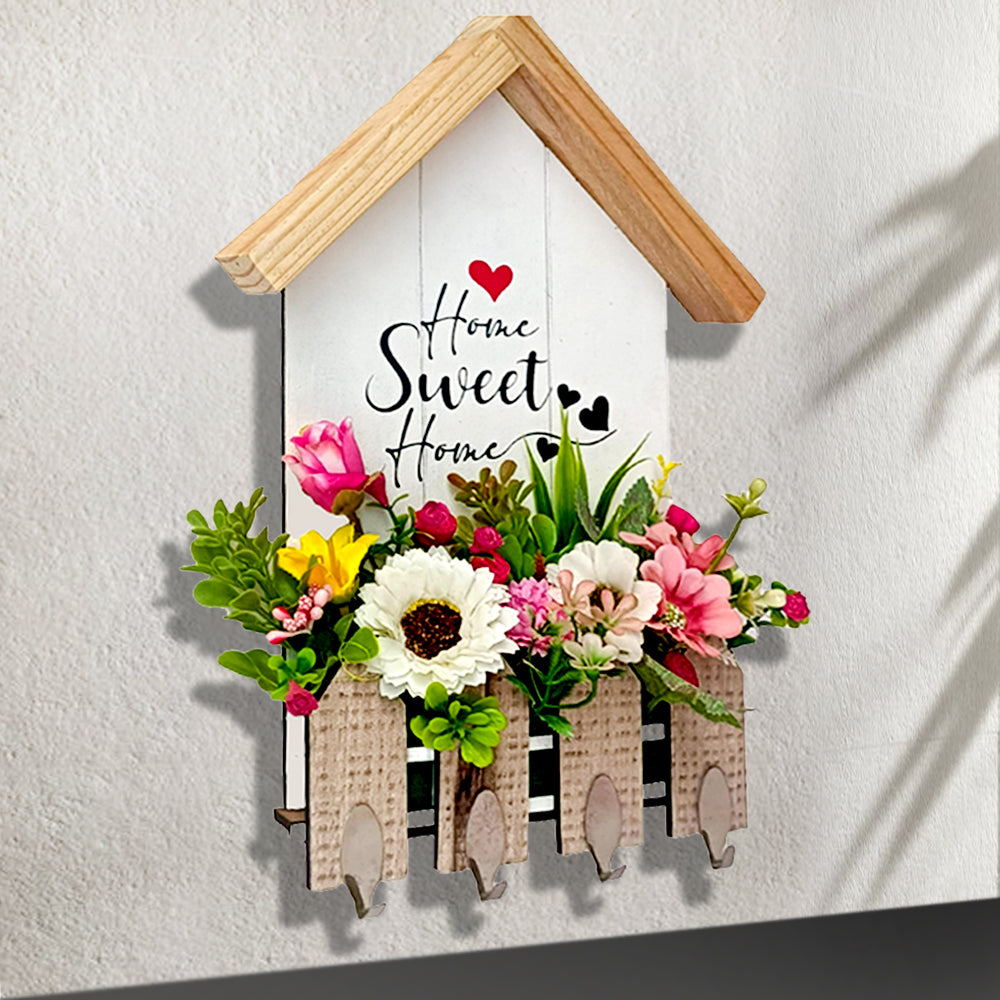 Home Shape MDF Key Holder for Home with Beautiful Design