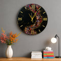Resin Wall Clock with Decorative River Stones