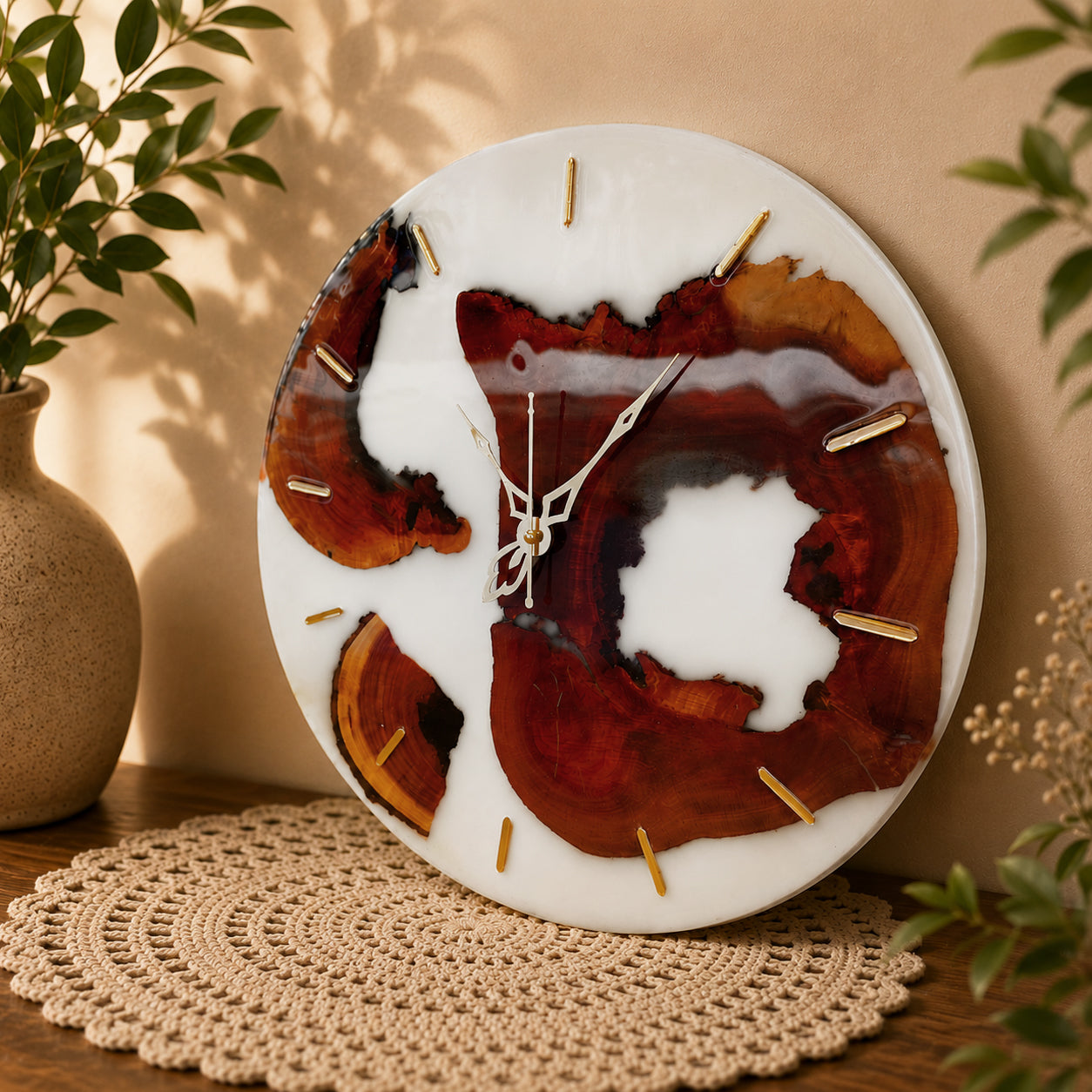 Royal Wood & Resin Theme Classic Wall Clock