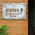 Resin & Acrylic Name Plate for House Entrance, Flat, Bungalow (Shiny Stones Art)