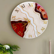 Classic Round Wall Clock with Beautiful Resin Art