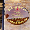 Customized Wooden & Resin Name Plate for Home Entrance, Flat, Bungalow (Shiny Wood)