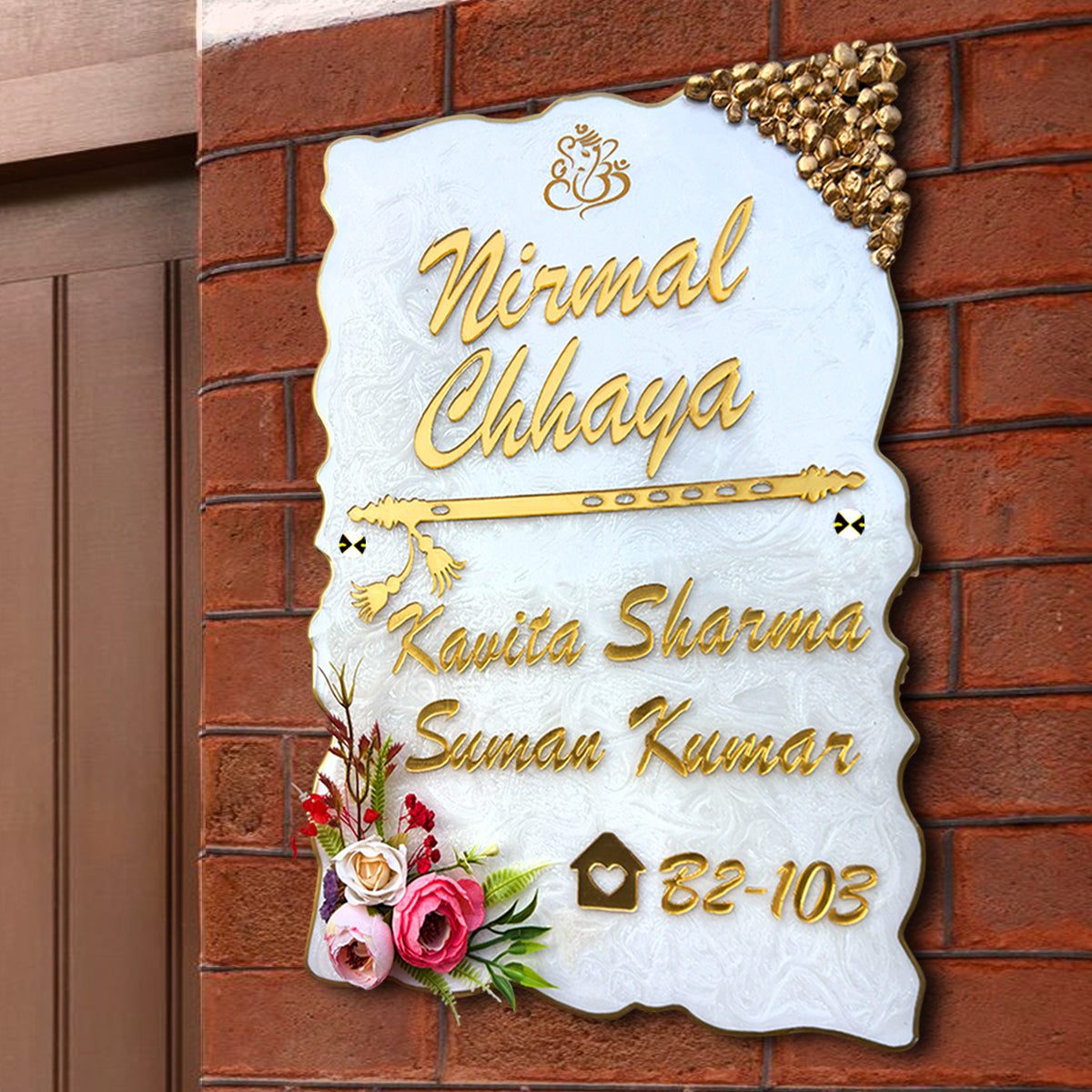 Customized Resin & Acrylic Name Plate for House Entrance, Flat, Bungalow