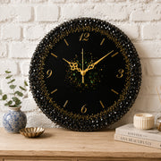 Royal Stone Theme Resin Wall Clock with Golden Glitter
