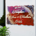 Classic Resin & Acrylic Name Plate for House Entrance, Flat, Bungalow (Red Shine)