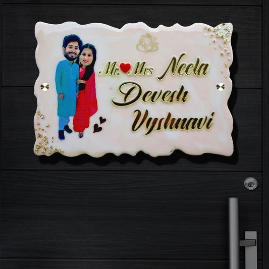 Resin and Acrylic Name Plate (Personalized Caricature)