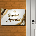 Resin & Acrylic Name Plate for Home Entrance, Flat, Bungalow (Classic Resin Art)